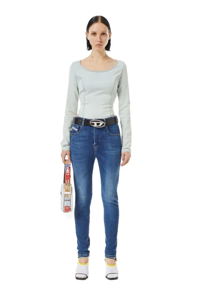 Women Super Skinny Jeans 1984 SlandyHigh 09c21 Medium Blue Diesel Super Skinny Women Super Skinny Jeans 1984 SlandyHigh 09c21 Medium Blue Diesel Super Skinny