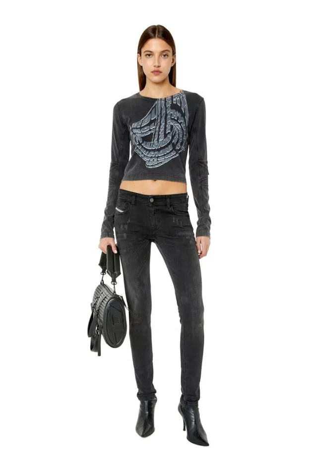 Women Super Skinny Jeans 2018 SlandyLow E69sb Blackdark Grey Diesel Super Skinny