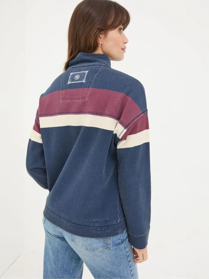 Women Sweatshirts and Hoodies Fat Face Airlie Navy Blue and Red Striped Relaxed Sweat Top Women Sweatshirts and Hoodies Fat Face Airlie Navy Blue and Red Striped Relaxed Sweat Top