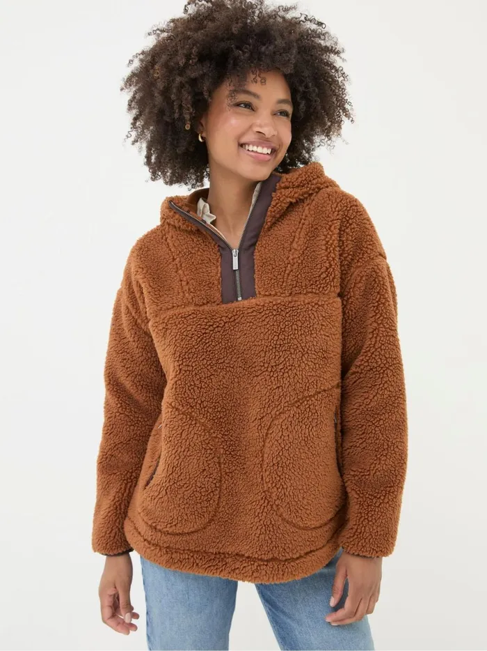 Women Sweatshirts and Hoodies Fat Face Millie Brown Overhead Fleece