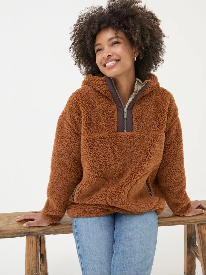 Women Sweatshirts and Hoodies Fat Face Millie Brown Overhead Fleece
