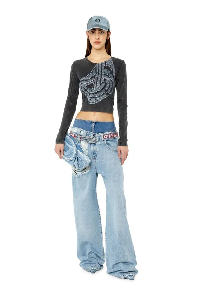 Women TBaldart Black Diesel Tshirts And Tops