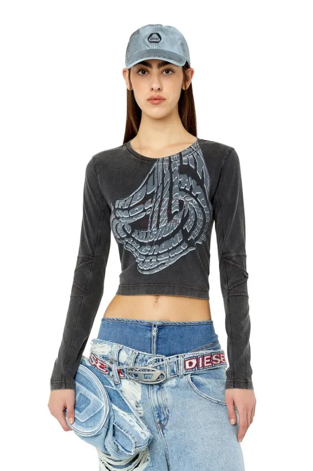 Women TBaldart Black Diesel Tshirts And Tops Women TBaldart Black Diesel Tshirts And Tops