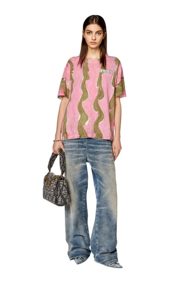 Women TDannyL3 Pinkgreen Diesel Tshirts And Tops