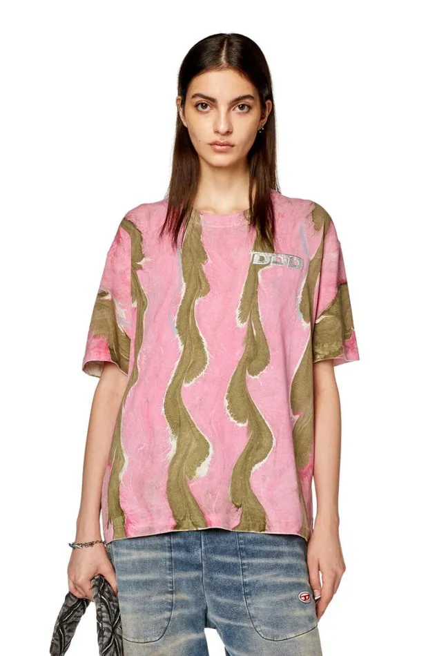Women TDannyL3 Pinkgreen Diesel Tshirts And Tops Women TDannyL3 Pinkgreen Diesel Tshirts And Tops