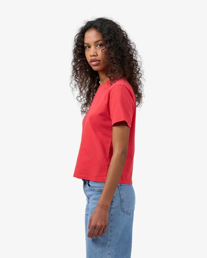 Women TShirts Colorful Standard Organic Boxy Crop Tee Dusty Olive