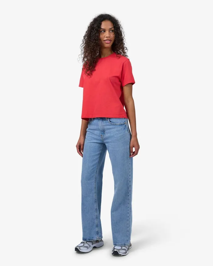 Women TShirts Colorful Standard Organic Boxy Crop Tee Dusty Olive