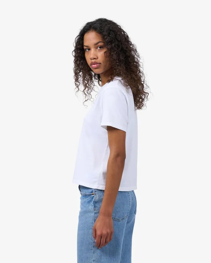 Women TShirts Colorful Standard Organic Boxy Crop Tee Optical White