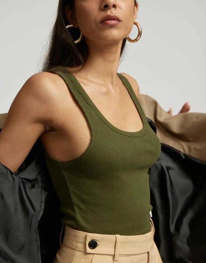 Women Tank Tops Colorful Standard Women Organic Rib Tank Top Oyster Grey