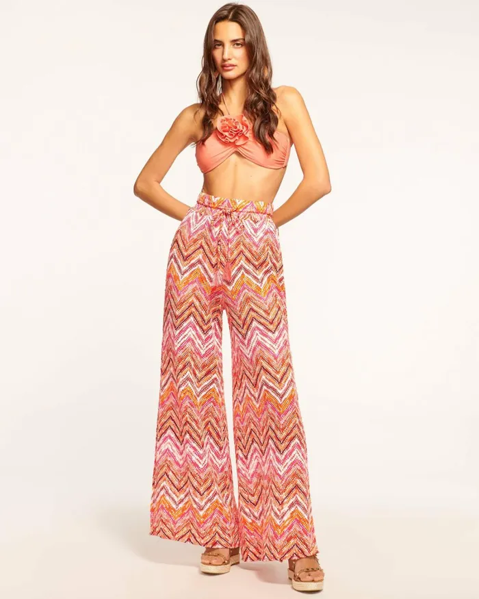Women Taytum Coverup Pant Orangeade Chevron Ramy Brook Swimwear Women Taytum Coverup Pant Orangeade Chevron Ramy Brook Swimwear