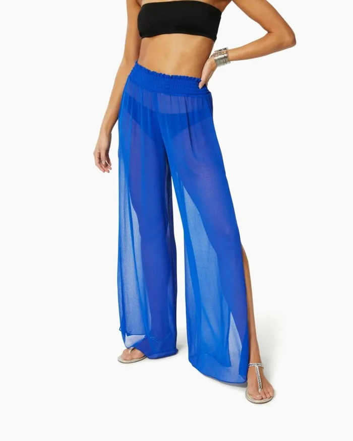 Women Textured Athena Palazzo Pant Black Ramy Brook Swimwear Women Textured Athena Palazzo Pant Black Ramy Brook Swimwear