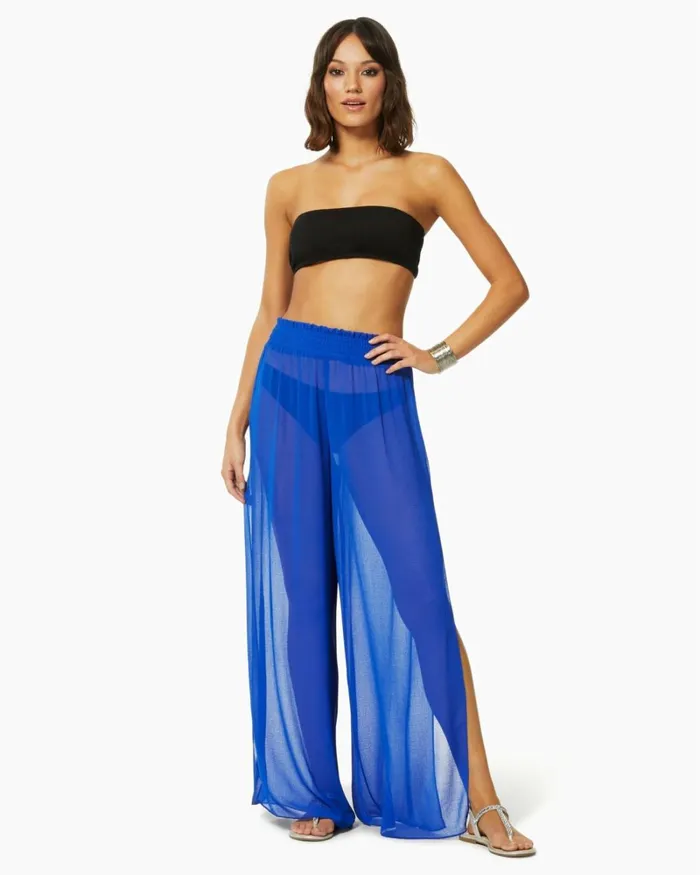 Women Textured Athena Palazzo Pant Black Ramy Brook Swimwear Women Textured Athena Palazzo Pant Black Ramy Brook Swimwear