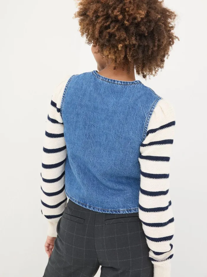 Women Tops and TShirts Fat Face Blue Alba Denim Waistcoat Women Tops and TShirts Fat Face Blue Alba Denim Waistcoat