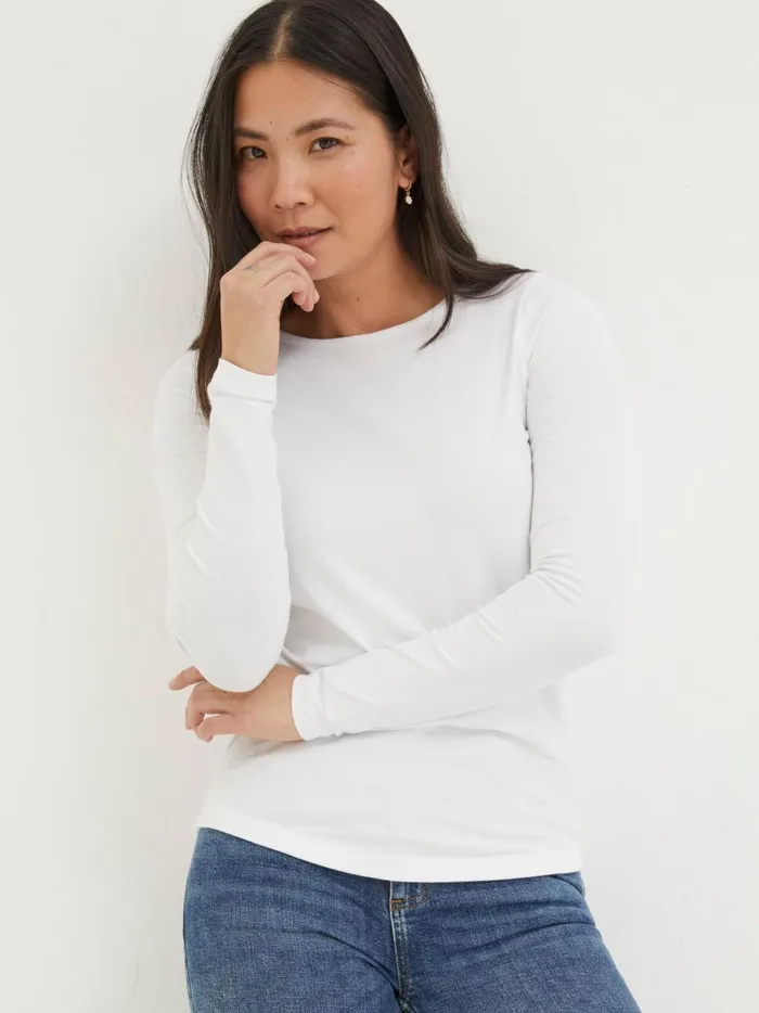 Women Tops and TShirts Fat Face Bree White TShirt