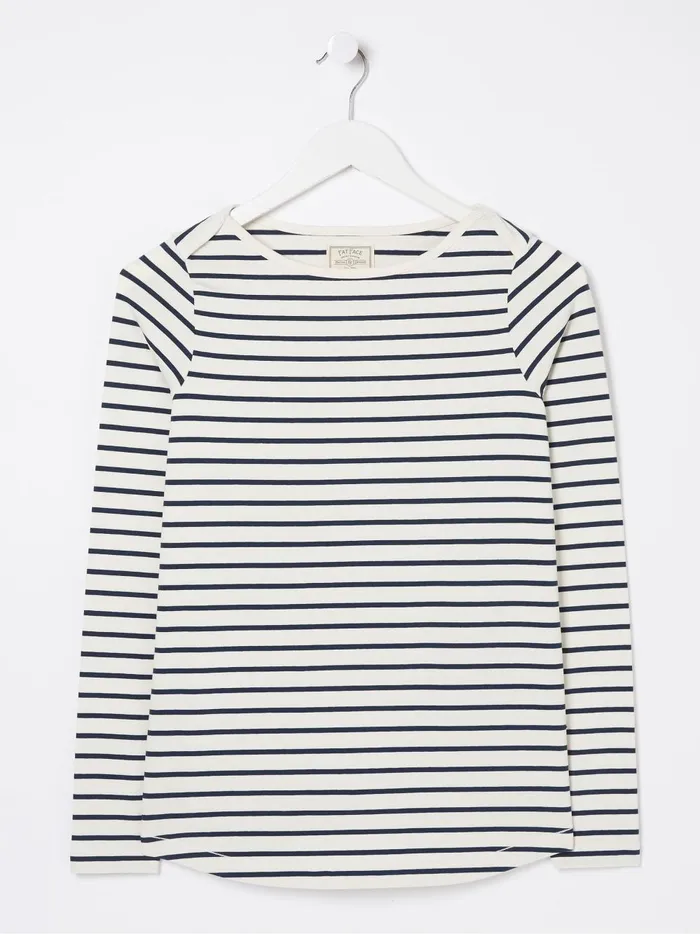 Women Tops and TShirts Fat Face Breton Cream TShirt