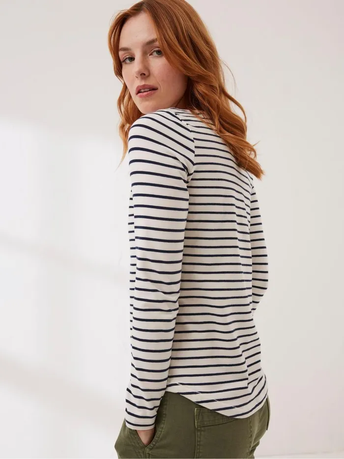 Women Tops and TShirts Fat Face Breton Natural TShirt