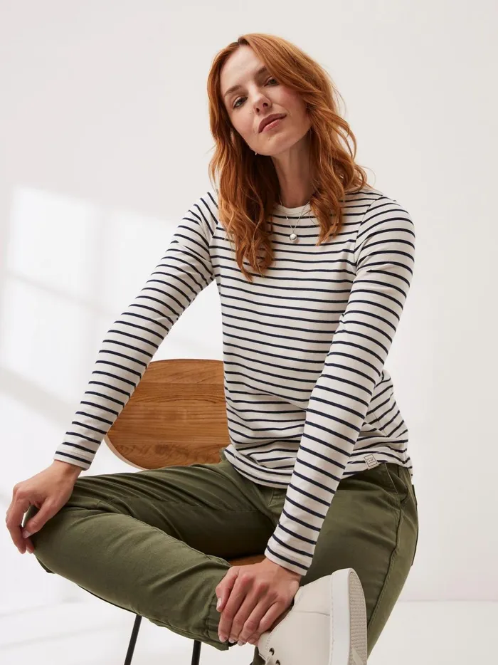 Women Tops and TShirts Fat Face Breton Natural TShirt