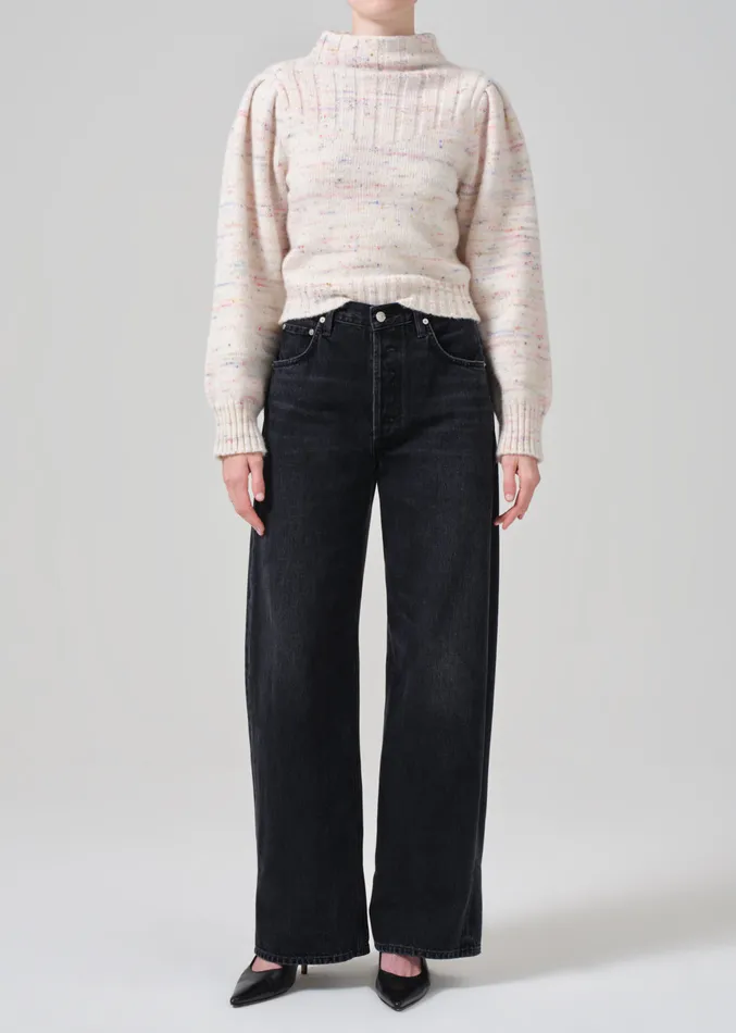 Women Tops Citizens Of Humanity Claudia Turtleneck Puff Sleeve In Confetti Marl