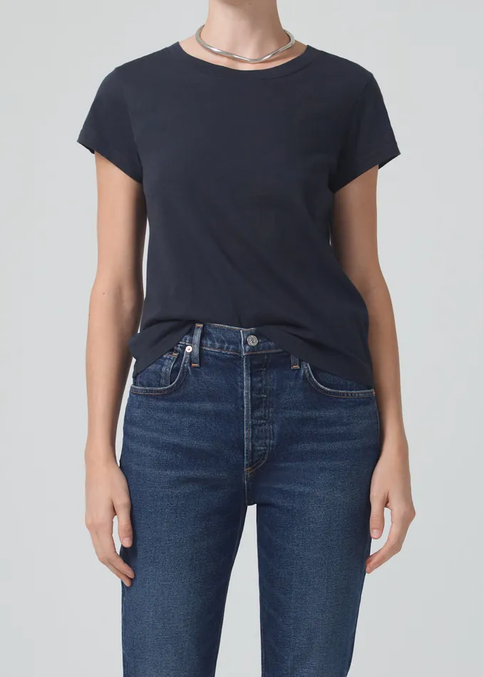 Women Tops Citizens Of Humanity Juliette Slim TShirt In Washed Black