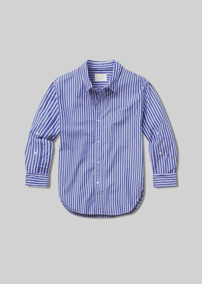 Women Tops Citizens Of Humanity Kayla Shirt In Navy Mesa Stripe