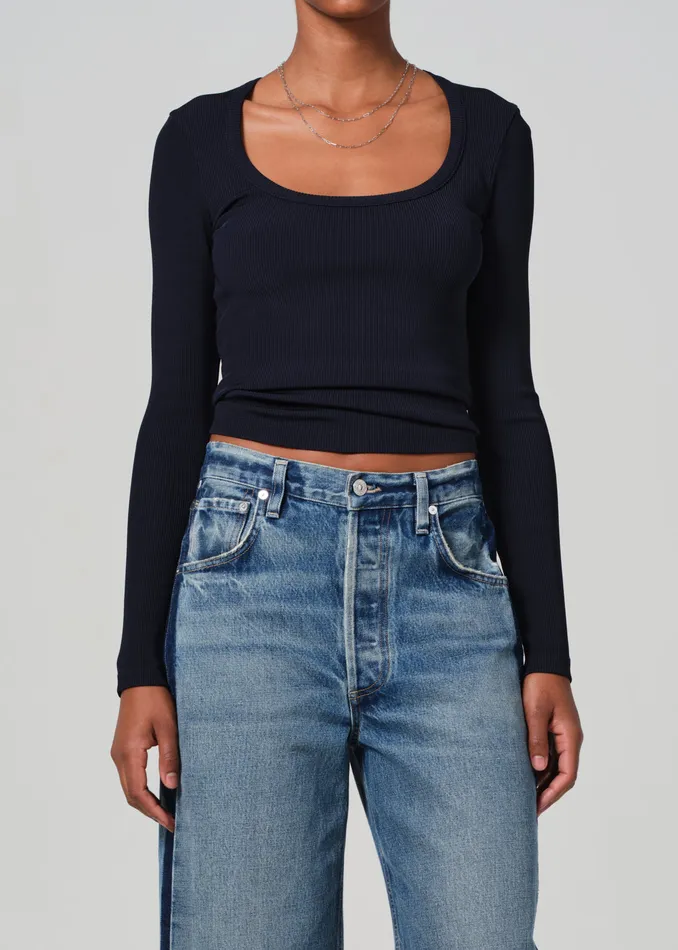 Women Tops Citizens Of Humanity Rumi Scoop Neck In Navy