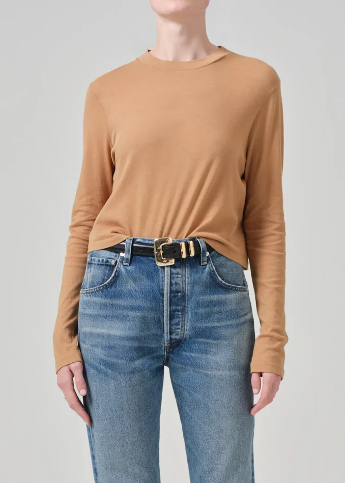Women Tops Citizens Of Humanity Sabine Cropped Long Sleeve In Ambra