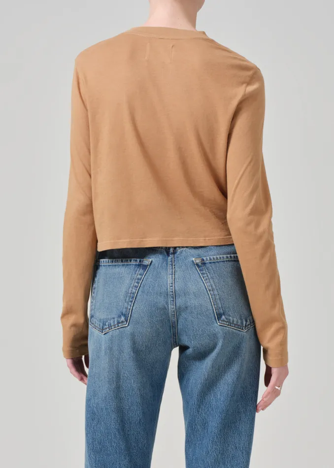 Women Tops Citizens Of Humanity Sabine Cropped Long Sleeve In Ambra