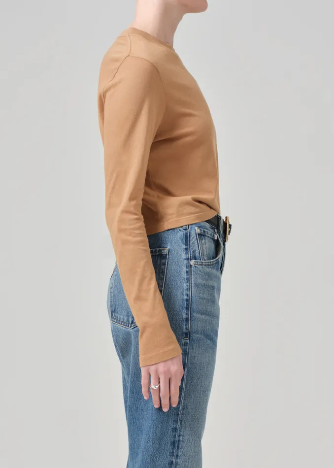 Women Tops Citizens Of Humanity Sabine Cropped Long Sleeve In Ambra
