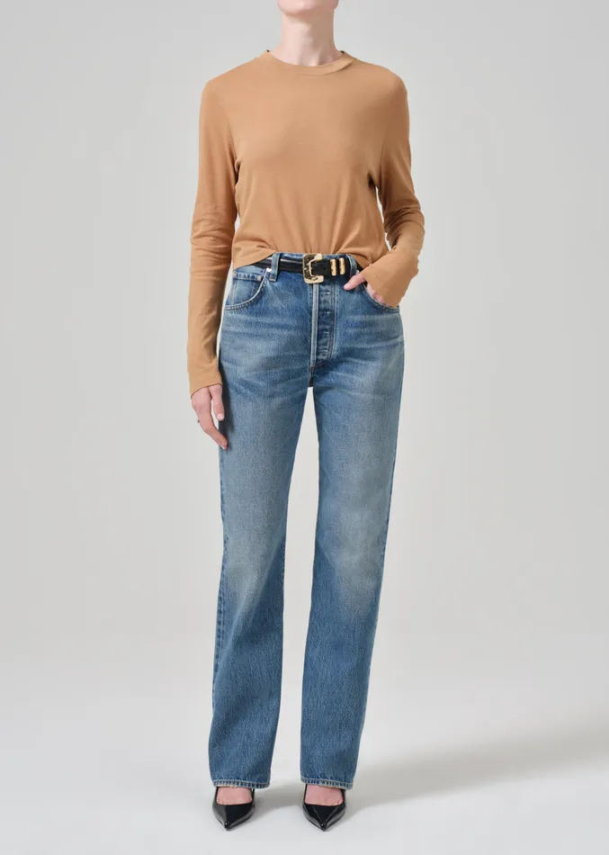 Women Tops Citizens Of Humanity Sabine Cropped Long Sleeve In Ambra