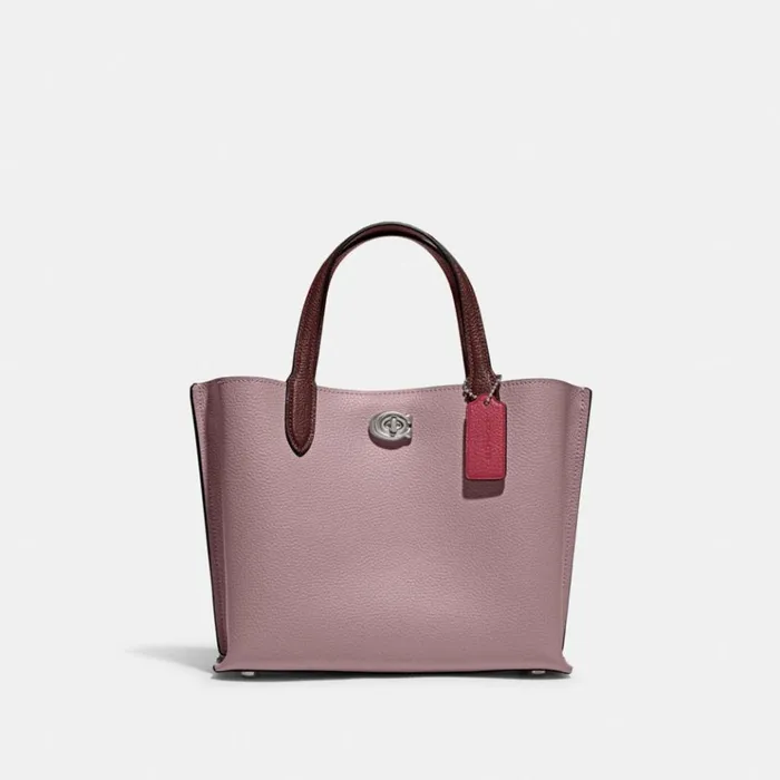 Women Totes and Carryalls Coach Willow Tote 24 In Colorblock Silverfaded Purple Women Totes and Carryalls Coach Willow Tote 24 In Colorblock Silverfaded Purple