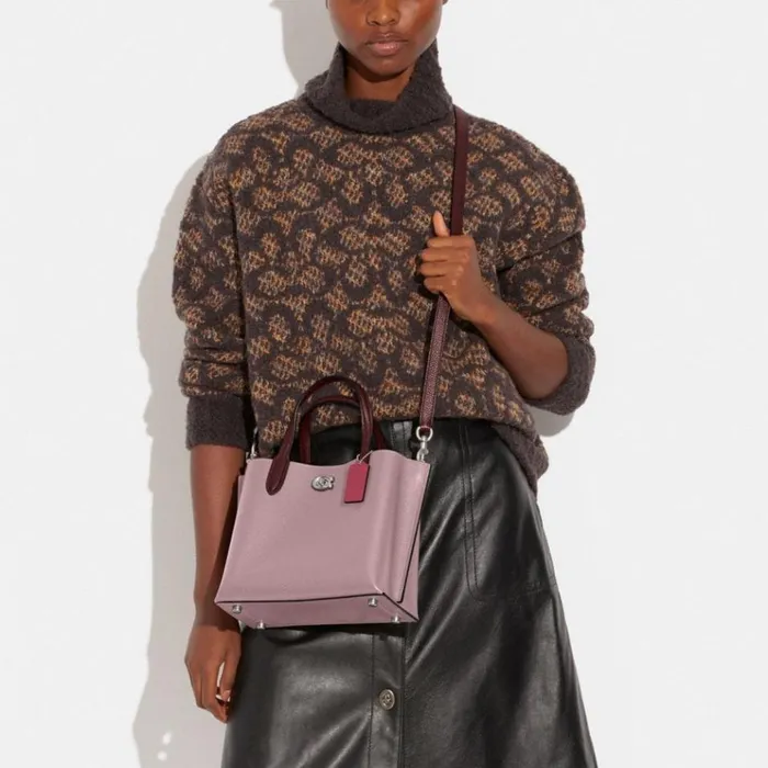Women Totes and Carryalls Coach Willow Tote 24 In Colorblock Silverfaded Purple Women Totes and Carryalls Coach Willow Tote 24 In Colorblock Silverfaded Purple
