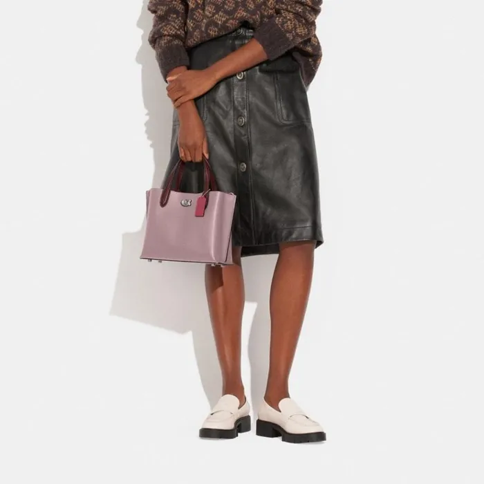 Women Totes and Carryalls Coach Willow Tote 24 In Colorblock Silverfaded Purple Women Totes and Carryalls Coach Willow Tote 24 In Colorblock Silverfaded Purple