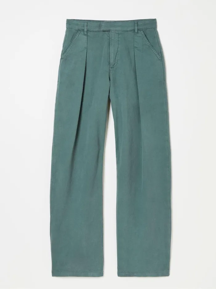 Women Trousers and Leggings Fat Face Saffron Blue Wide Leg Twill Trousers