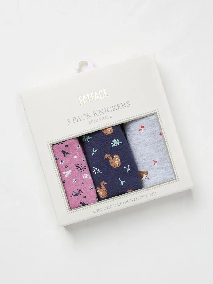 Women Underwear Fat Face Multi Woodland Mini Knickers 3 Pack