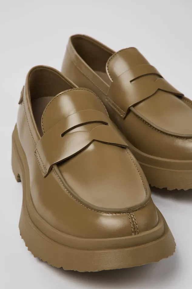 Women Walden Brown Leather Loafer Camper Formal Shoes