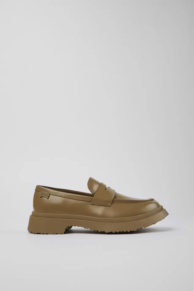 Women Walden Brown Leather Loafer Camper Formal Shoes Women Walden Brown Leather Loafer Camper Formal Shoes