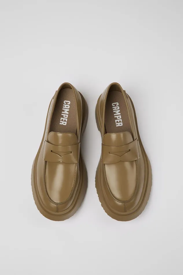 Women Walden Brown Leather Loafer Camper Formal Shoes Women Walden Brown Leather Loafer Camper Formal Shoes