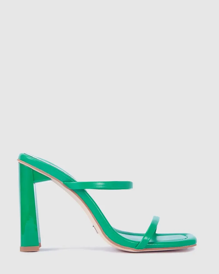 Women ZANTHER GREEN Block Heels Party NOVO Shoes