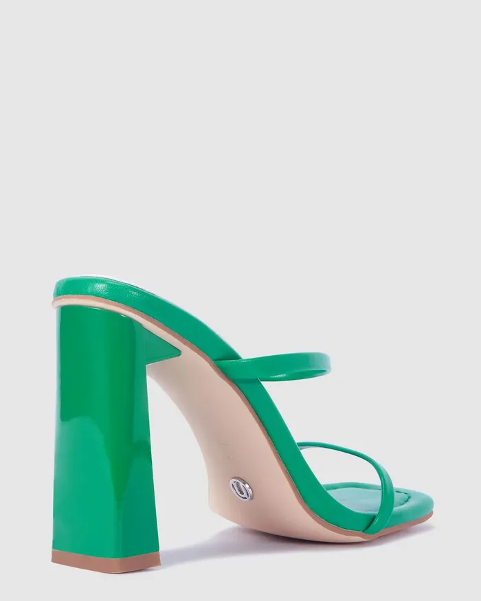 Women ZANTHER GREEN Block Heels Party NOVO Shoes