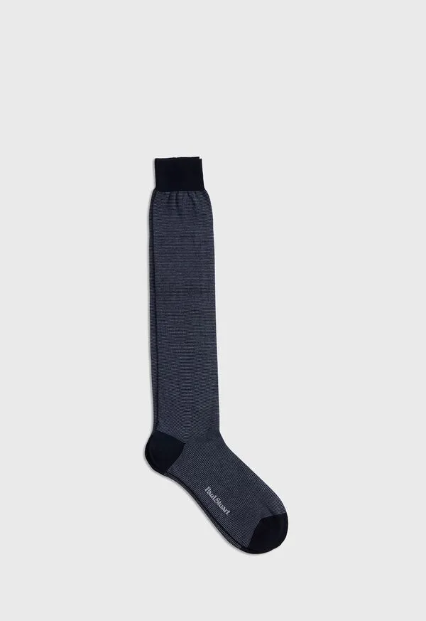 Wool Micro Stripe Sock Black Mens Socks Paulstuart