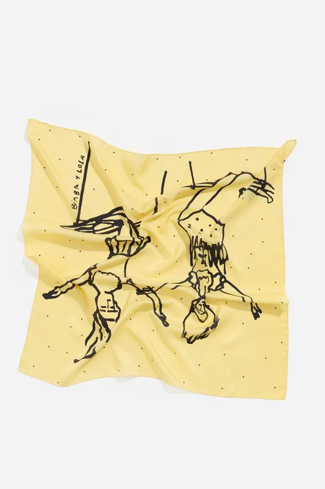 Yellow Trapeze Artist Silk Scarf Yellow Women Bimba Y Lola Scarves Yellow Trapeze Artist Silk Scarf Yellow Women Bimba Y Lola Scarves