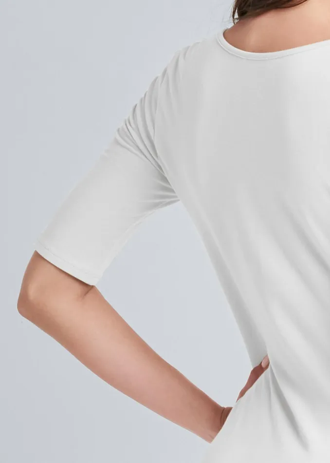 ZIP UP LONG AND LEAN TEE White Women VENUS Casual Tops ZIP UP LONG AND LEAN TEE White Women VENUS Casual Tops